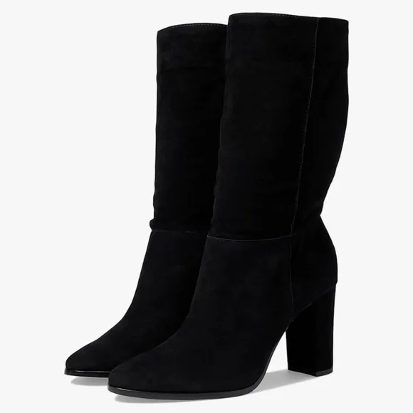 Ralph Lauren Black Heeled Boots with Pointed Toe - Picture 1 of 11